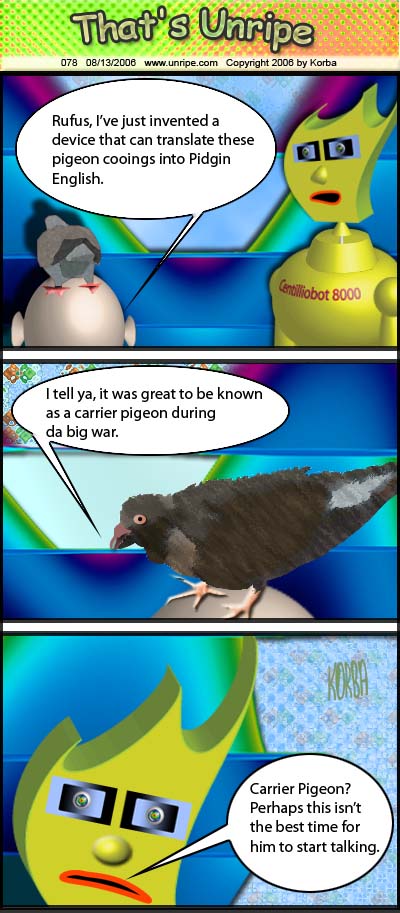 cartoon 78, the talking pigeon